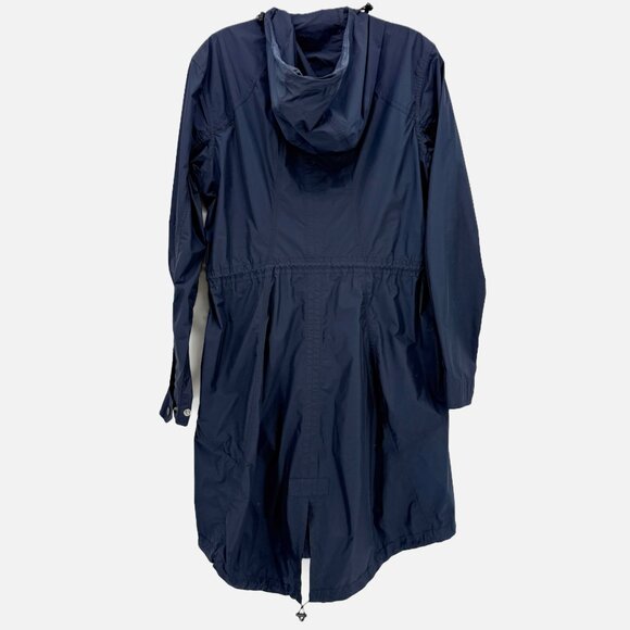SOLD Athleta Overcloud Jacket Womens Navy Hood Nylon-Size S-Zip Front Pocket - Picture 4 of 9